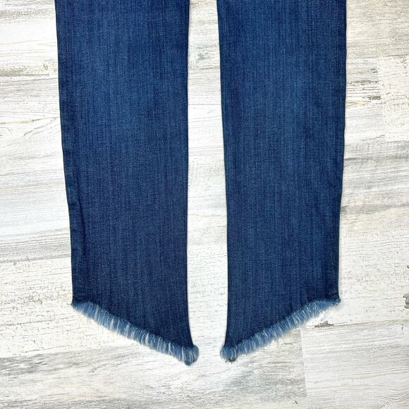 Joe's Jeans Margaret Skinny Ankle Jean Size 26 Mid-Rise Frayed Asymmetrical Hem - Picture 11 of 12